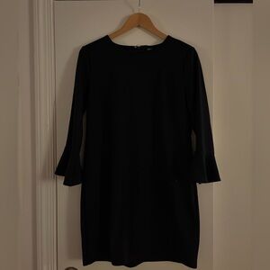 Casual Black Dress with Bell Sleeves